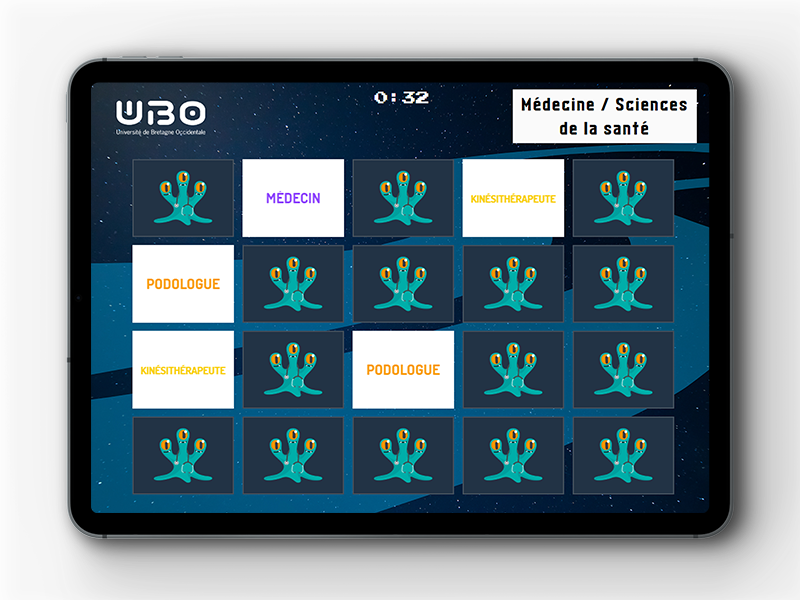 Développement jeu tablette Memory UBO Brest